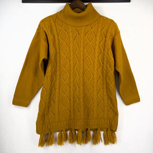 Norton McNaughton Tassel Cottagecore Coquette Cable Knit Sweater Small Petite